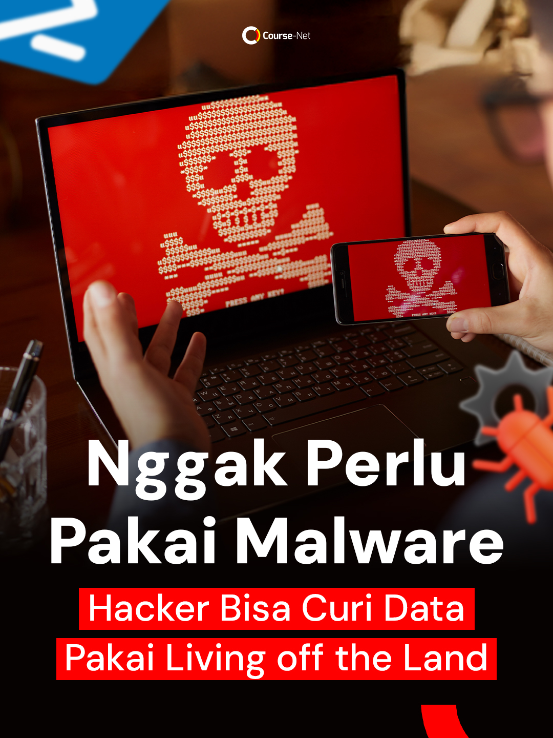 Yang bikin bahaya tuh bukan yang nyerang, tapi yang diem-diem di sistem kamu tanpa ketahuan... Teknik ini namanya Living off the Land, hacker bisa ngontrol sistem kamu tanpa install apa-apa. Serem, kan? Kalo kamu pengen ngerti cara kerja mereka biar bisa lawan balik, waktunya belajar Cyber Security di Course-Net. Cek course-net.com untuk informasi lengkapnya
