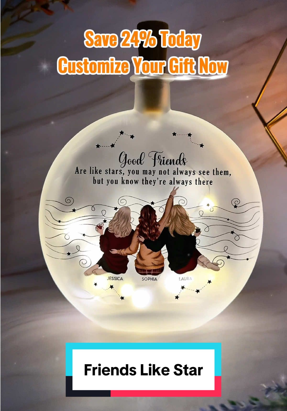 Light up your friend's life with a sparkling reminder of your everlasting bond ✨👭 #macorner #bottlelight #friendshipgoals #everlastingbond #giftsforfriends
