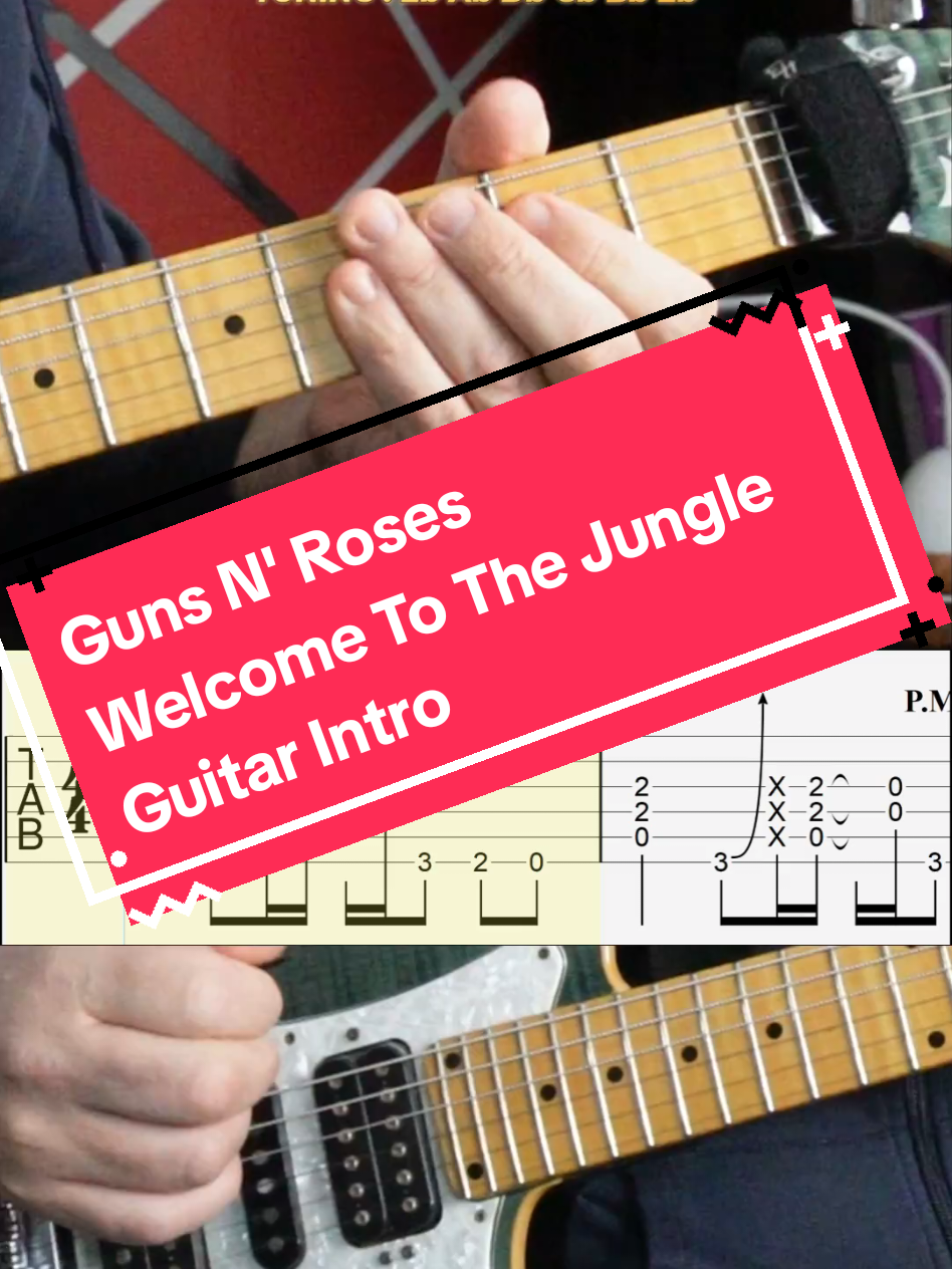 #Tutorial  Guns N' Roses - Welcome To The Jungle Guitar Intro #guitartutorial #guitarcover #electricguitar #learnmontiktok 