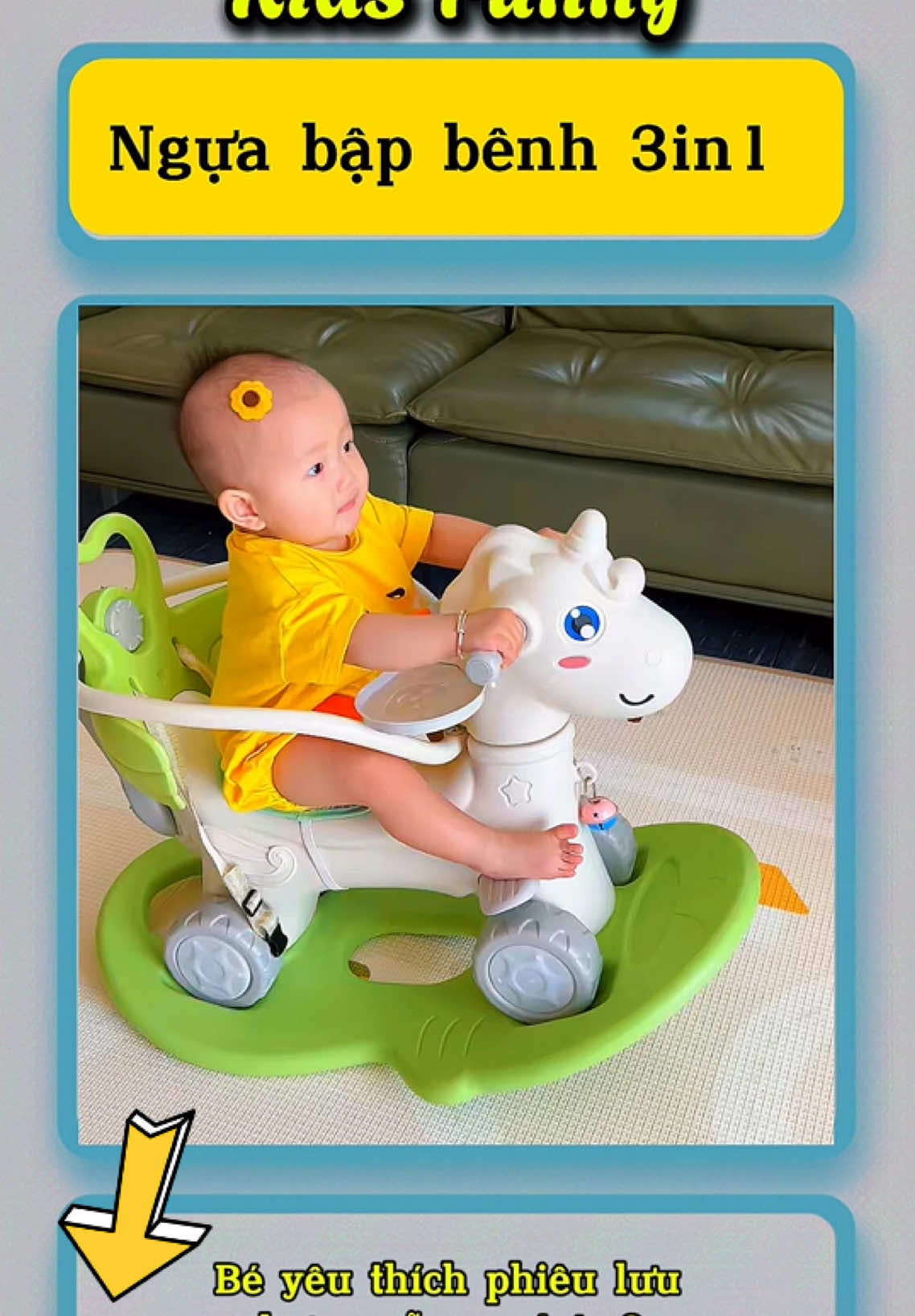 Ngựa bập bênh 3in1 😍#kidsfunny #dochobe #nguabapbenhchobe 
