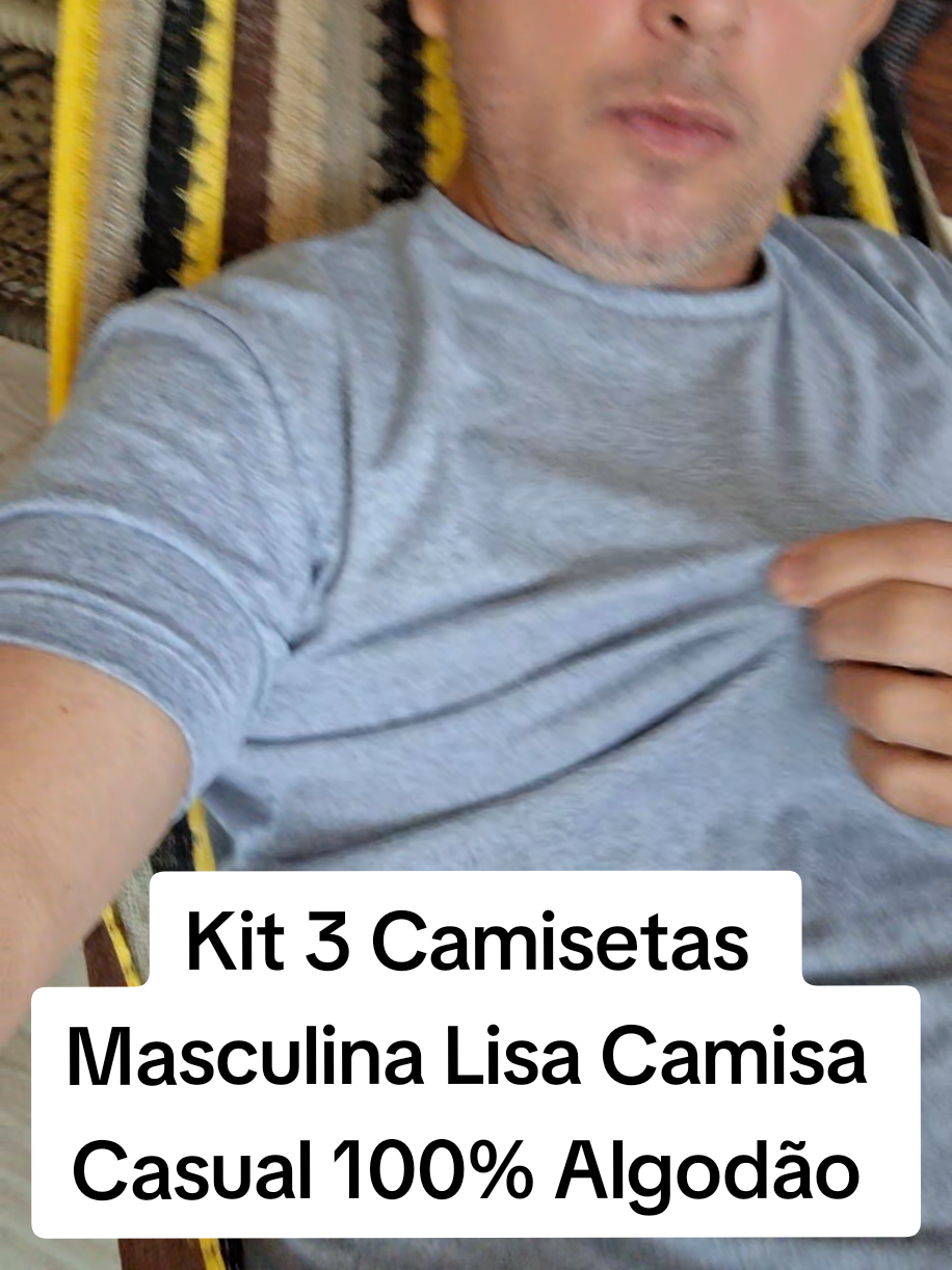 Kit 3 Camisetas Masculina Lisa Camisa Casual 100% Algodão Ve... #tiktokshopchegou  #verao 
