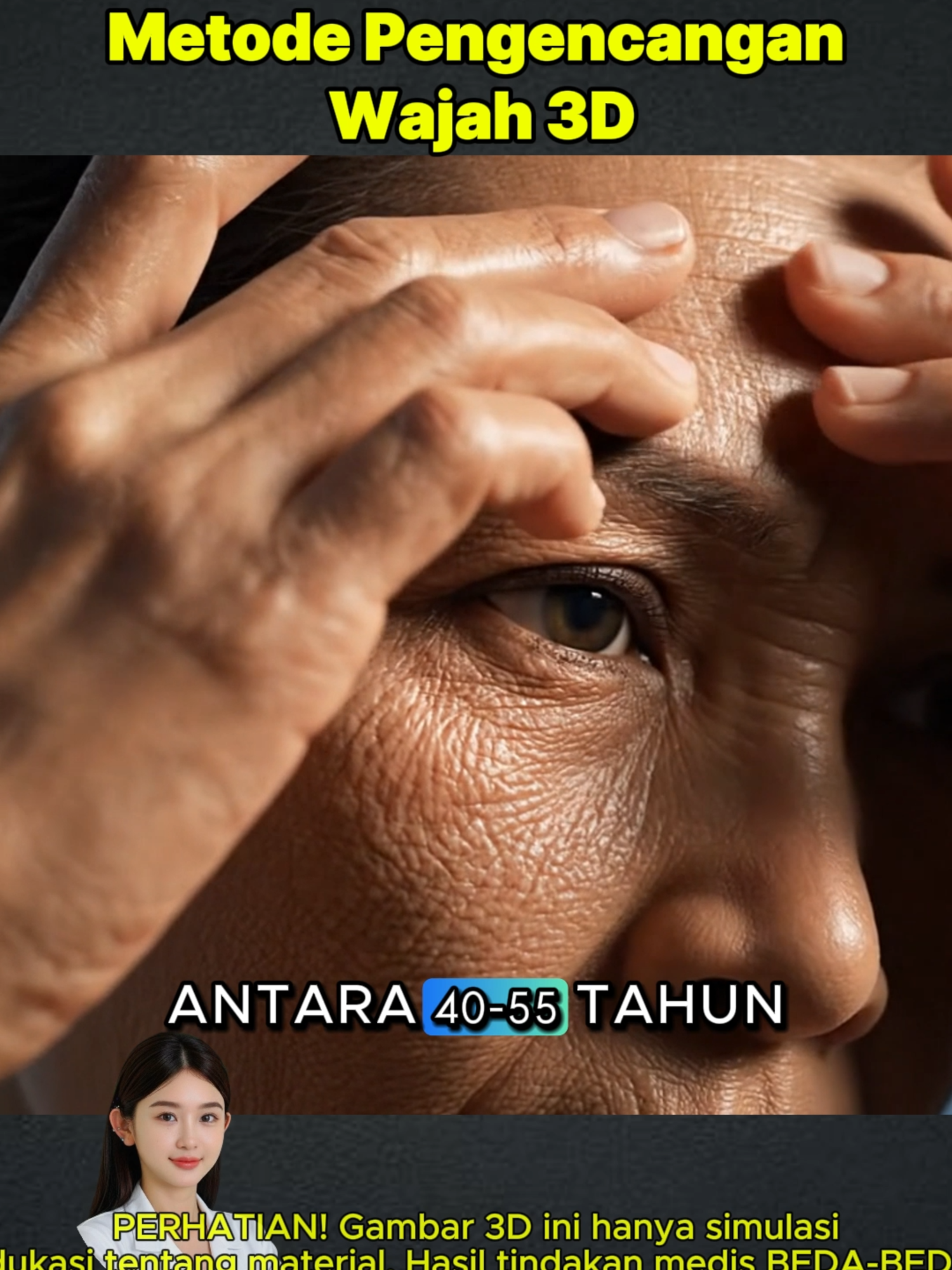 Teknik Peremajaan 3D #simulasi3D #operasiplastik #facelift #transformasimata