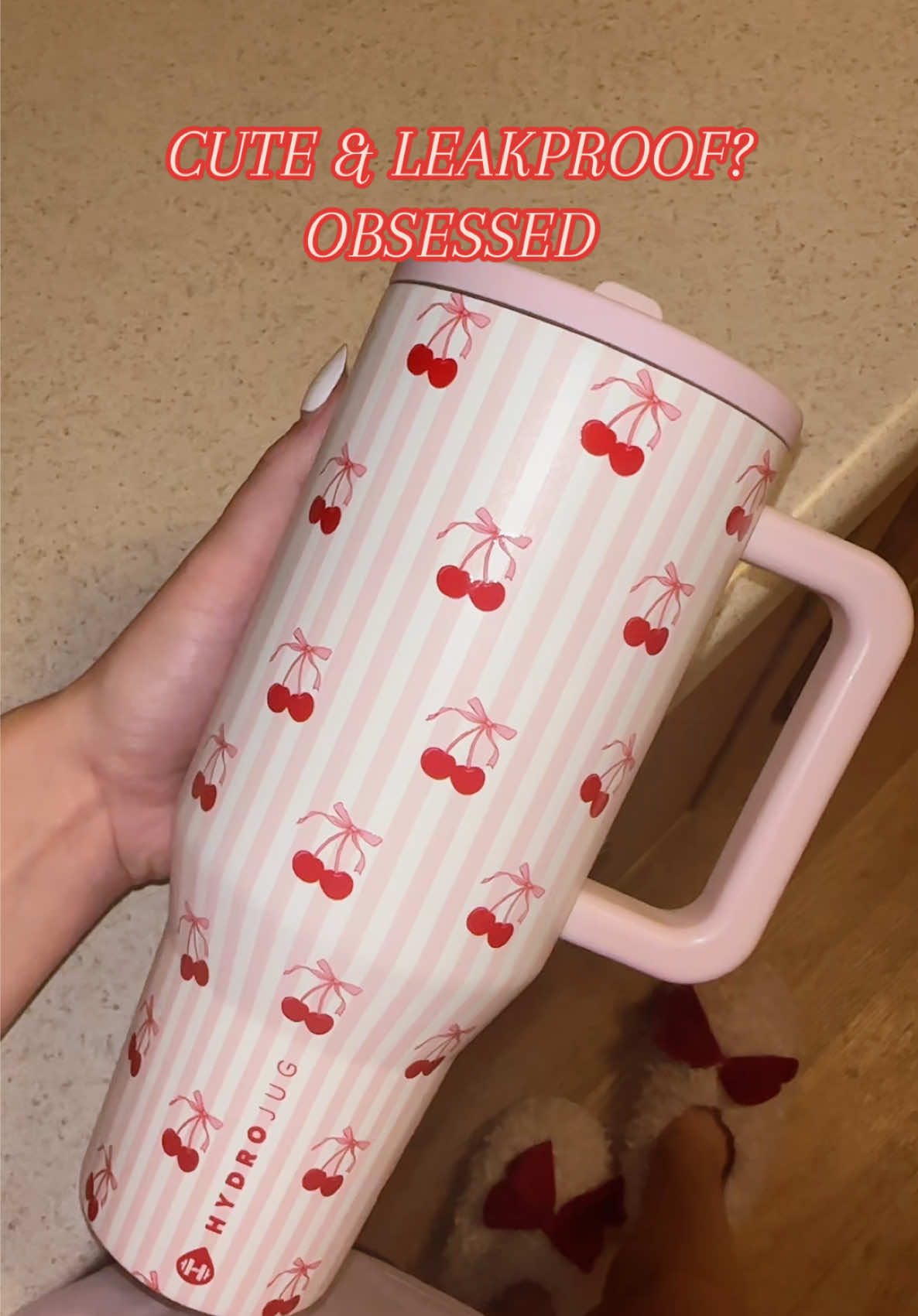 my fav cup now 🍒🎀❤️ #fyp#hydrojugtraveler#cuteasf 