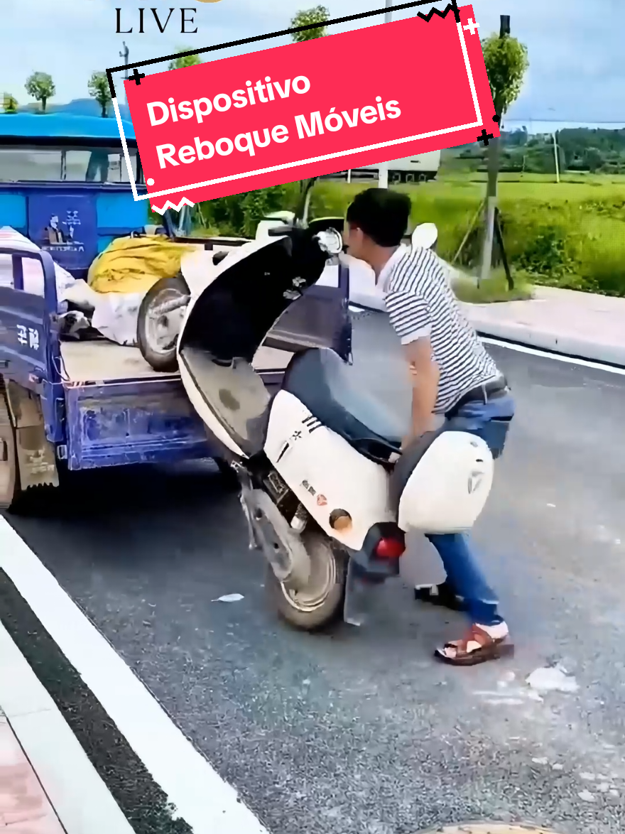 Dispositivo Reboque Móvel Multifuncional p/ Motocicleta Scooter Universal 33x15x13 Resistente* #DispositivoDeReboque #ReboqueParaMoto #SuporteParaMotocicleta #ReboqueMóvel