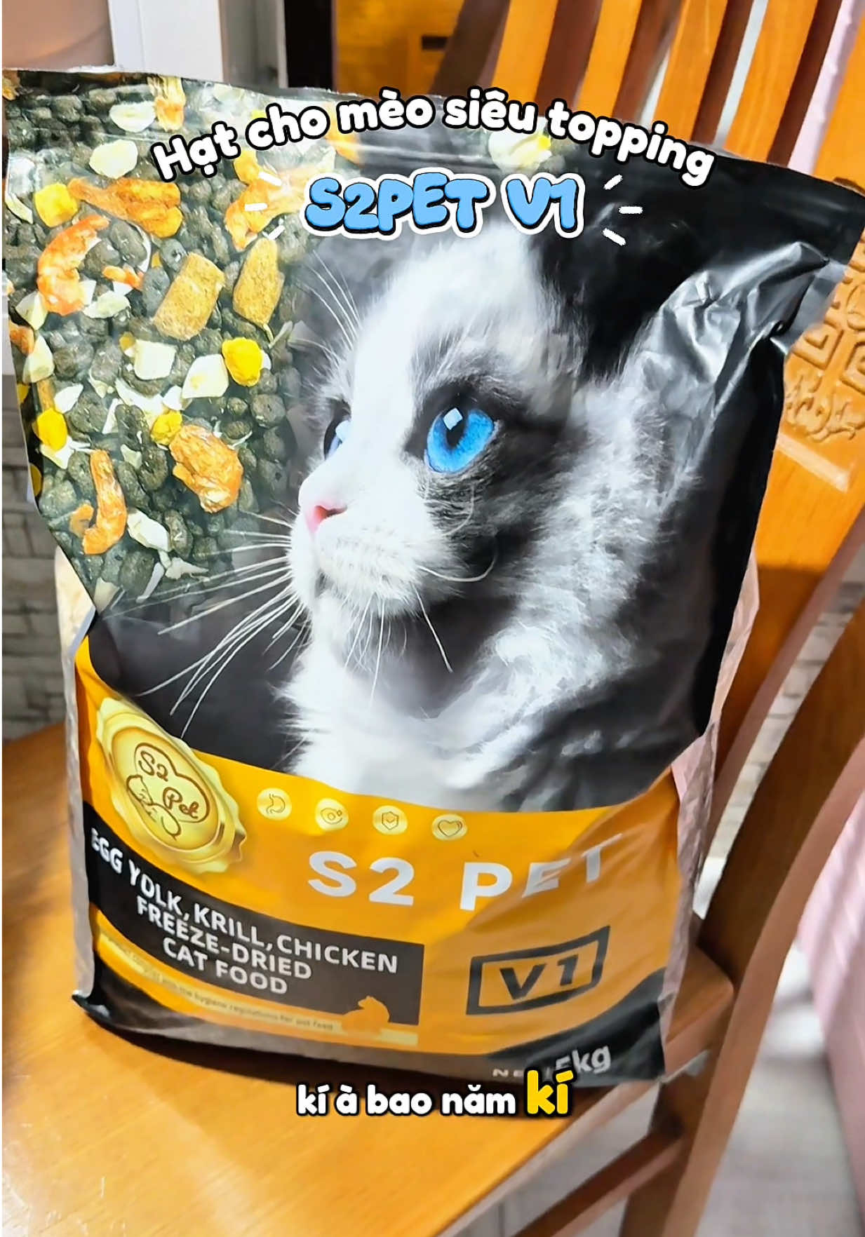 Thức ăn hạt cho mèo S2PET V1 đạm cao siêu nhiều topping , giá hạt dẻ các em mèo đều thích mê #thucanhatchomeo #thucanchomeo #hatchomeo #s2petv1 #thucanmeo