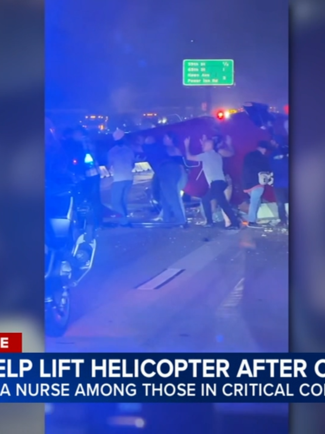 A fire department captain says he yelled for bystanders on a Sacramento highway to help lift the wreckage of a downed medical helicopter off a paramedic pinned underneath. The paramedic, as well as a nurse and pilot on board, were taken to hospitals in critical condition. #helicopter #crash #sacramento #caughtonvideo #abc7news