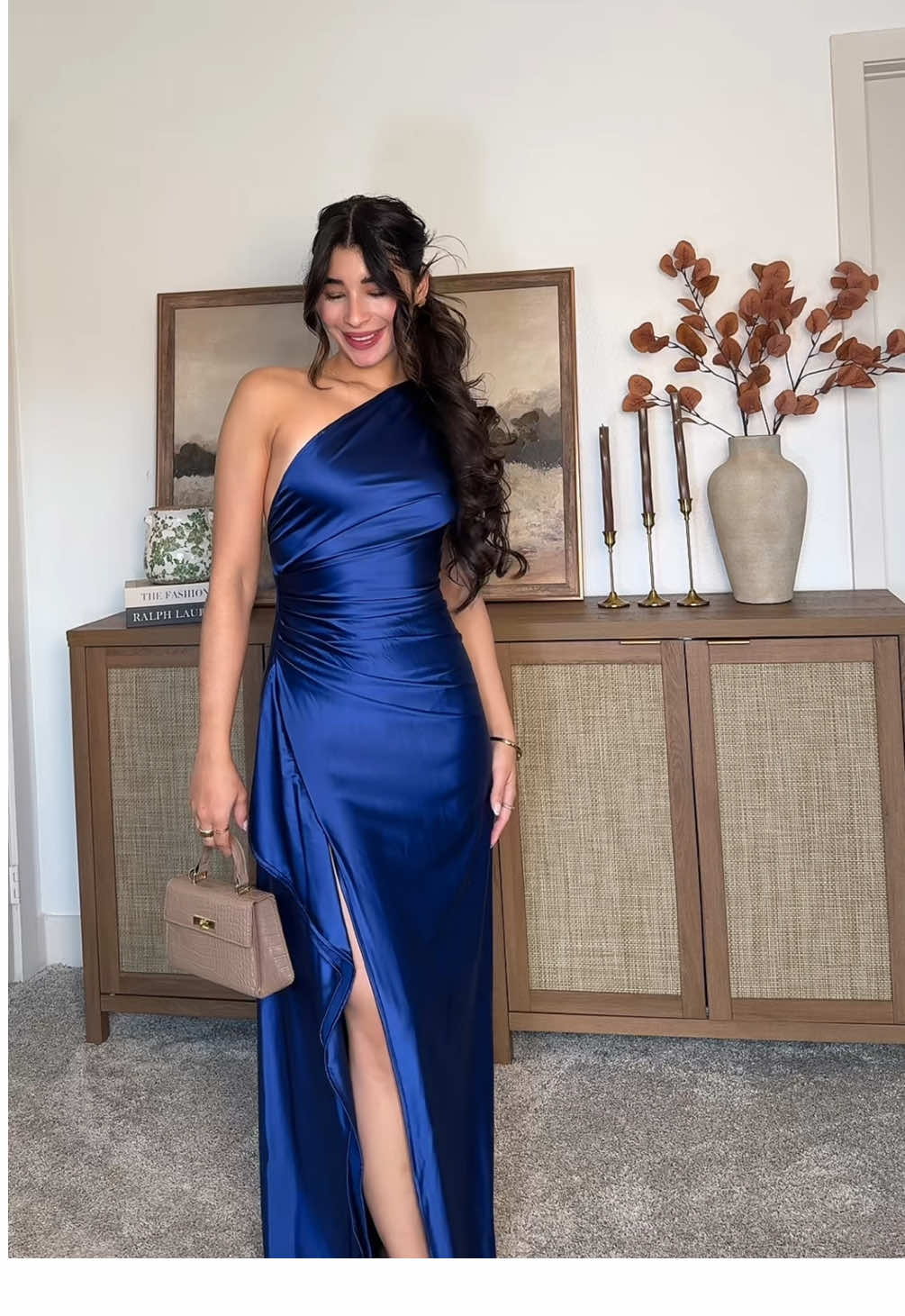 In love with this dress 😍💙#weddingguestdress #bridesmaidsdresses #bridesmaiddress #satindress #longdress @OYS_US 