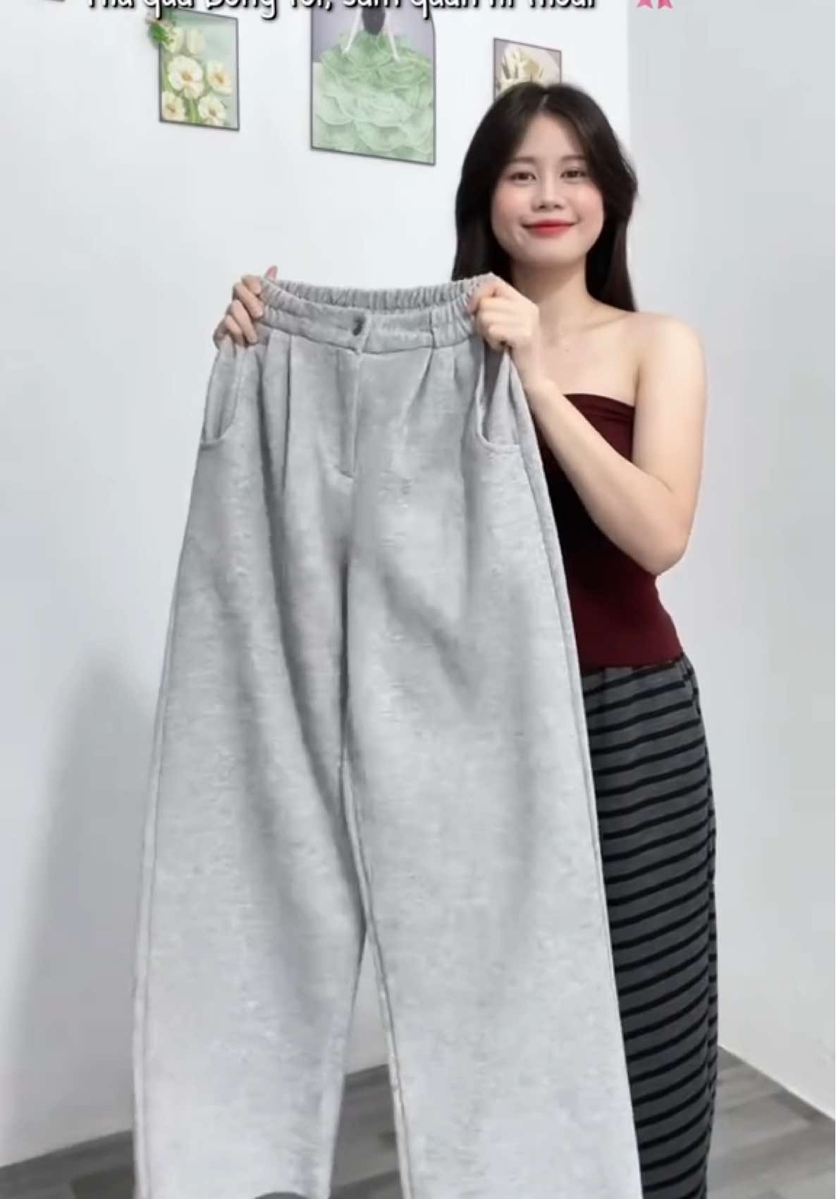 Quần nỉ ống rộng 🎀 #quanni #quanni2da #quanniongrong #thoitrangnu 