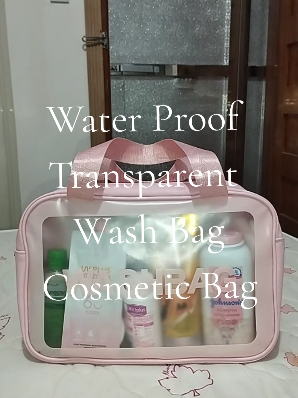 waterproof💧transparent washbag cosmetic bag 🛍️..double zipper ✨#bag #washbag #beachbag #cosmeticbag #waterproofbag 