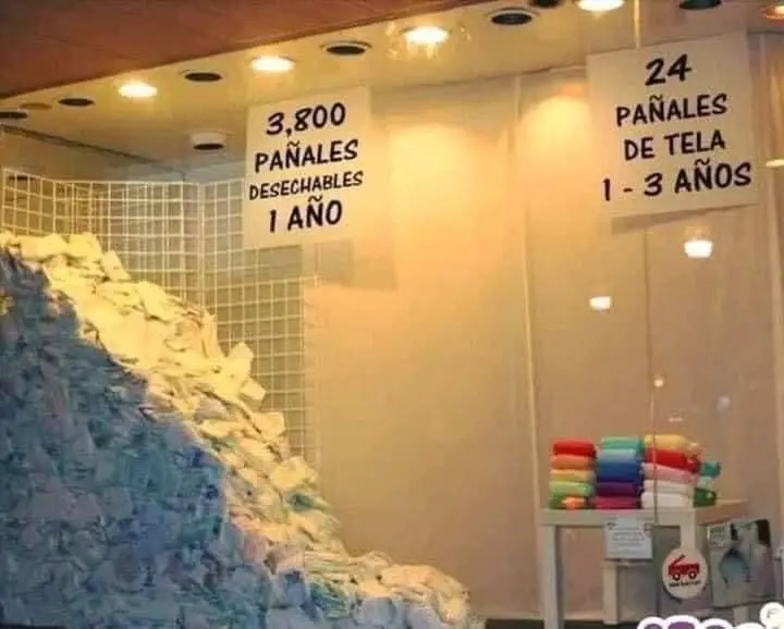¿Sabías que un solo bebé puede generar hasta 3,800 pañales desechables al año? En cambio, solo se necesitan 24 pañales de tela para cubrir sus necesidades durante 1 a 3 años. ¡El impacto ambiental es abismal! 🌍