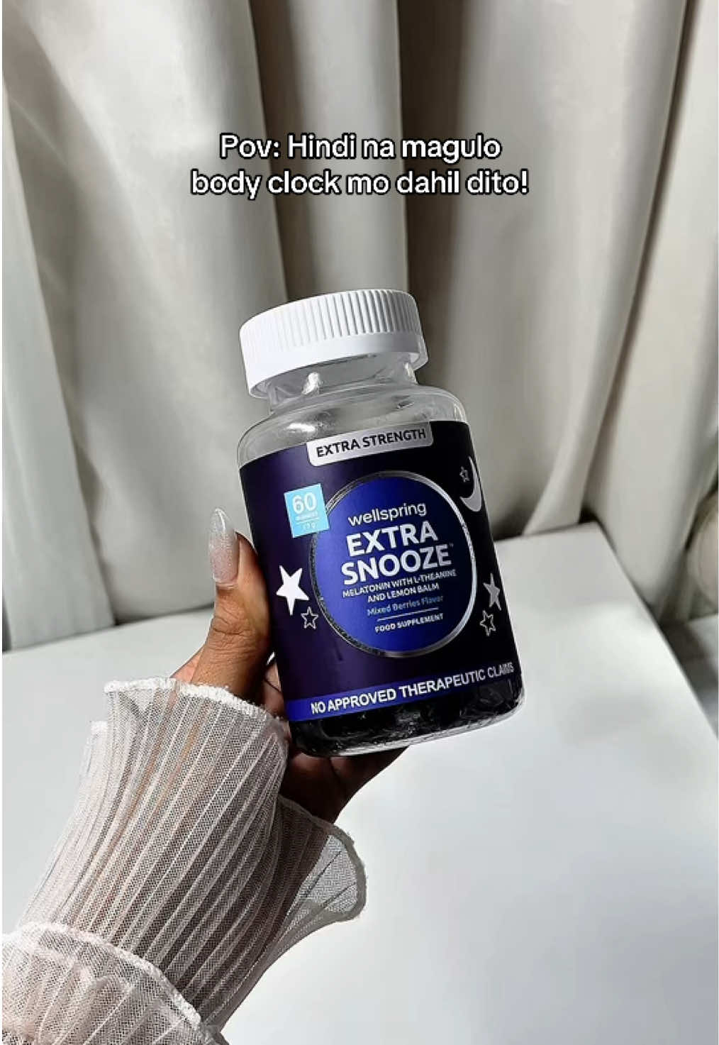 Sakto na lagi ang tulog #melatonin #melatoningummies #wellspringmelatonin 