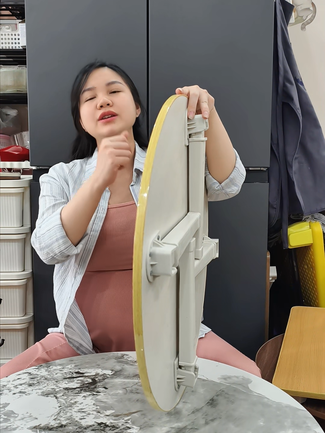 BÀN TRÒN GẤP GỌN TIỆN LỢI ( CÓ bảo hành miễn phí ) đường kính 60cm cao 30cm #bangapgon #bantra #bancamping #tiktokshop #tientinhte98 