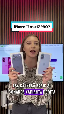 iPhone 17 sau 17 PRO? Alegerea ta care e? #yzzy #fyp #romania #telefoanesecondhand #telefon 