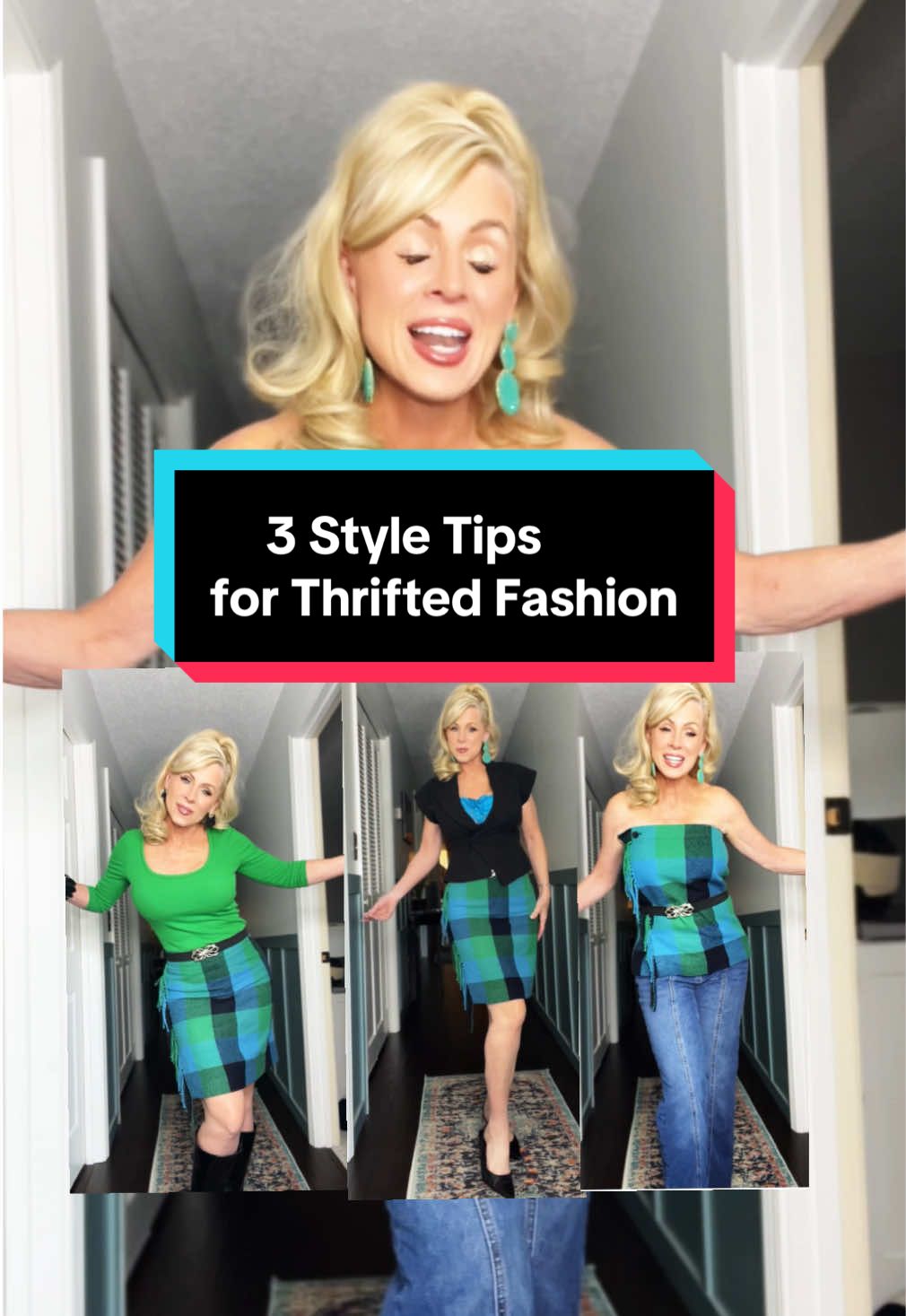 How to style your thrifted pieces to get the most style looks for your thrifted fashion! #thriftedstyle #stylehacks #getdresedwithme #thriftfashion #styletip 