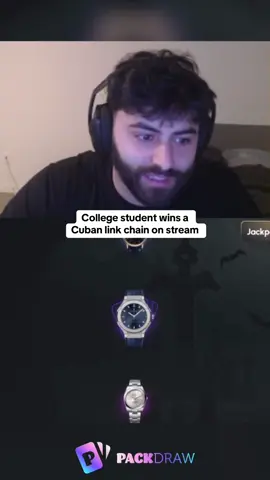 College student wins a Cuban link chain on stream #kickstreaming 