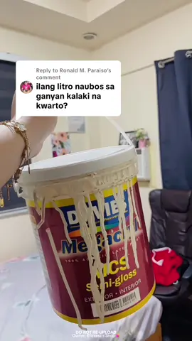 Replying to @Ronald M. Paraiso 4 Liters po ang laman ng isang tub ni davies megacryl paint sir.✅ #davies #daviesmegacrylmcs #daviespaints #wallpaint #odorlesspaint 