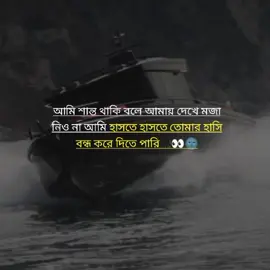 আমি শান্ত থাকি বলে আমায় দেখে মজা নিও না আমি হাসতে হাসতে তোমার হাসি বন্ধ করে দিতে পারি 