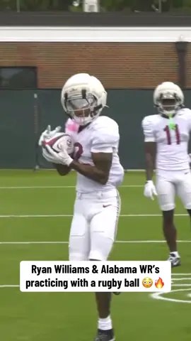 Alabama getting ready for Missouri with rugby balls 🤔  (Via @Alabama Athletics)  #cfb #CollegeFootball #football #college #alabama 