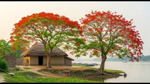 মন আমার ছোট্ট বাসা... #village #nature #viral #house #RoxyDesignStudio 