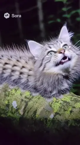 I finally found the legendary Cat Caterpillar! It actually exists! 😳 #Sora2 #memes #cat #搞笑短片 
