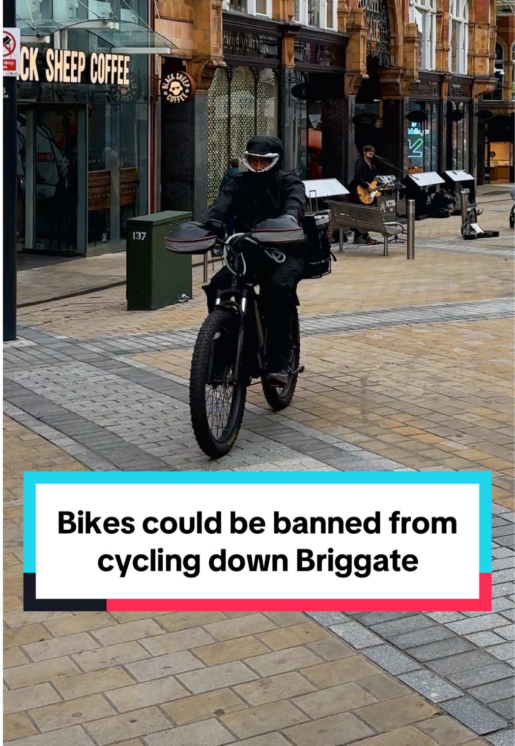 The council might put a stop to the 1,100 bikes that ride up Briggate in Leeds every day.  A new ‘Action Plan’ for the city’s main high streets could mean cyclists, including heavy delivery bike riders, are forced to get off and walk with their bikes instead.  It’s all part of a set of new proposals to make some of Leeds city centre’s busiest areas safer and more enjoyable for pedestrians.  Roads like Albion Place, Albion Street and Commercial Street would be included in the new cycling rules too - and there’d be limits to the number of mobile street traders (‘pedlars’) allowed on Briggate. The hours that certain vehicles are allowed on Briggate would also be further restricted - to before 10am and after 8pm. The council says Briggate in Leeds city centre has a weekly footfall of 250,000 - and is hoping to launch a public consultation soon on ways to make it safer.  The idea will be discussed by the Executive Board of senior councillors next week.  #leeds #leedscitycentre #leedsnews #leedsfood 