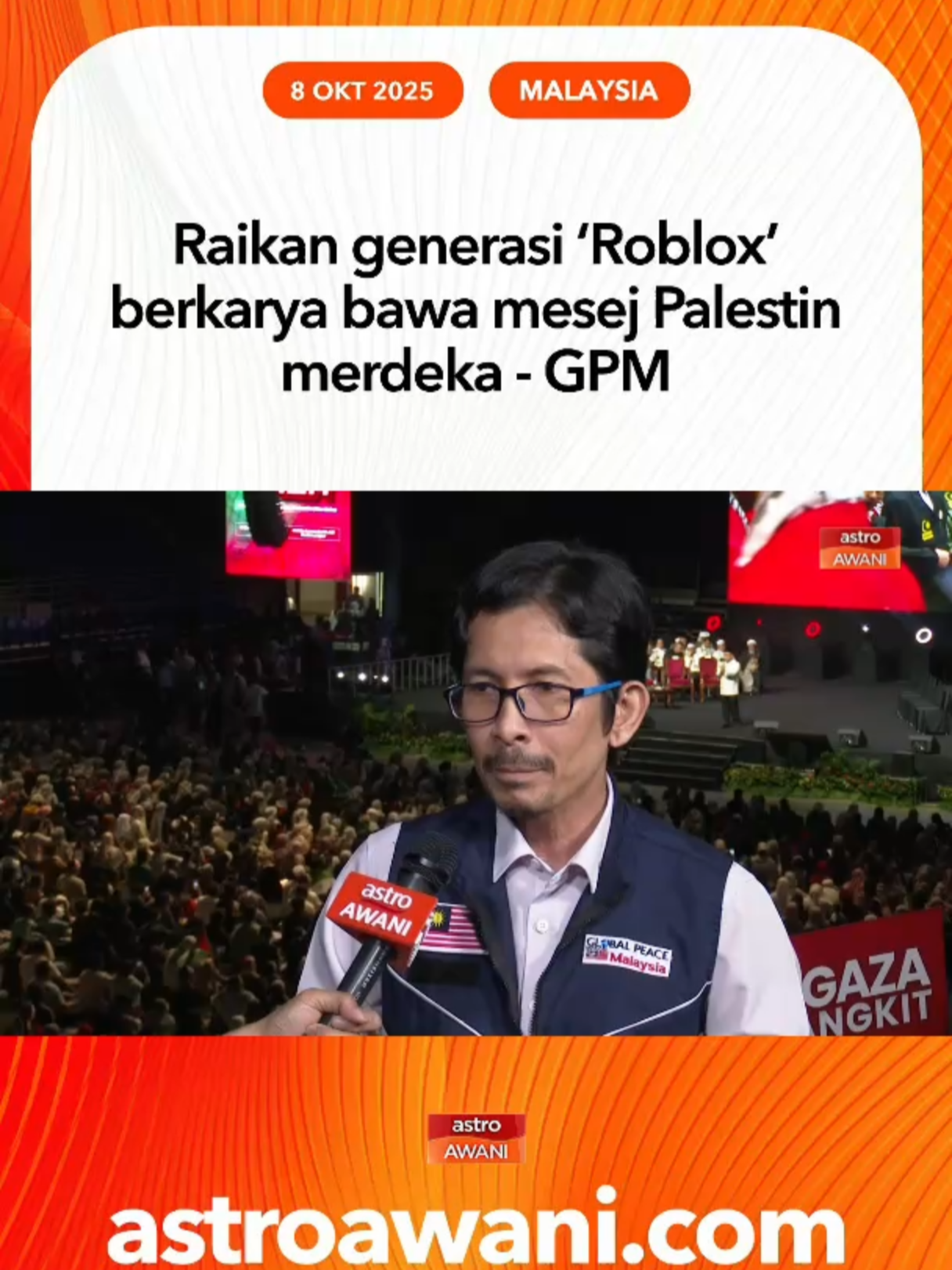 Pengerusi Global Peace Mission (GPM) Malaysia dan Ahli Dewan Negara, Dr. Jufitri Joha berkata idea-idea advokasi yang kreatif daripada generasi muda perlu diraikan untuk mengangkat mesej Palestin merdeka secara meluas. #AgendaAWANI #AWANInews