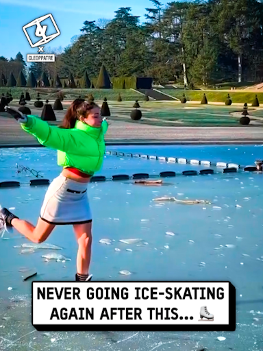 She'll be freezing!! 🫣⛸️🥶 🎥: IG / cleoppatre #UNILAD #unilad #skating #cold #fails #IceSkating #winter #fall #funnyy #fail