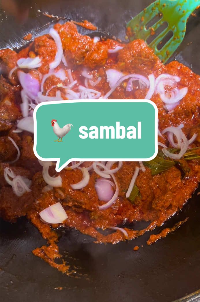 🔥 Fiery, aromatic & absolutely delicious! This Chicken Sambal will spice up your dining table 🍛✨ Who’s ready to try? To Blend: •2 onions •2 tomatoes •2 lemongrass •2 tbsp ginger & garlic paste Method: 1.Heat oil in a pan. 2.Add the blended paste + pandan leaves 👉 Cook until oil separates. 3.Add 500g blended chilli paste. 👉 Stir & cook till oil separates again. 4.Add fried chicken (marinated with turmeric & salt). 5.Toss well until chicken absorbs the sambal. 6.Finish with some sliced onions & green/red chilli for garnish. ✨ Spicy & flavourful Chicken Sambal is ready! #ChickenSambal #SambalLover #SpicyDelight #HomemadeGoodness #MalaysianFood  