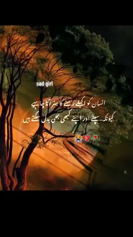 انسان کو اکیلے رہنے کا ہونا رانا چاہیے کیونکہ سپنے اور اپنے کبھی بھی بدل سکتے ہیں##sad poetry#please tik tok team unfrage my account please sport me