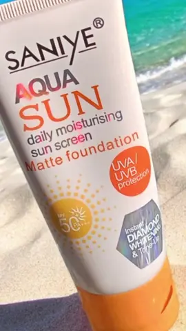 Lupakan sunscreen yang lengket dan membuat wajah berminyak! SANIYE® AQUA SUN hadir sebagai Daily Moisturising Sun Screen dengan hasil akhir Matte Foundation yang ringan. Perlindungan SPF 50 yang kuat menjaga kulit dari kerusakan UVA/UVB, sementara efek tone-up instan-nya membuat wajah tampak lebih cerah dan segar seketika. Rasakan perlindungan, rasakan kenyamanan matte sepanjang hari. #RekomendasiSunscreen #SkincareViral #WajahBebasKilap #perawatankulit 