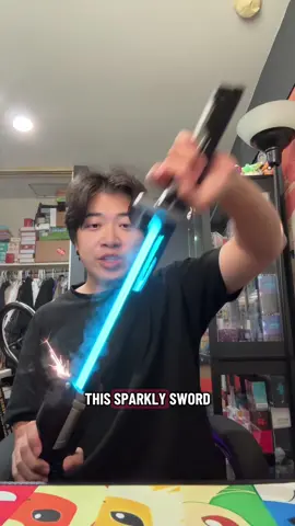 A sparking sword with multiple different colors and a mist function! Perfect for cosplay and for your Halloween costume! #fyp #halloween #sword #cosplay #cyberpunk 