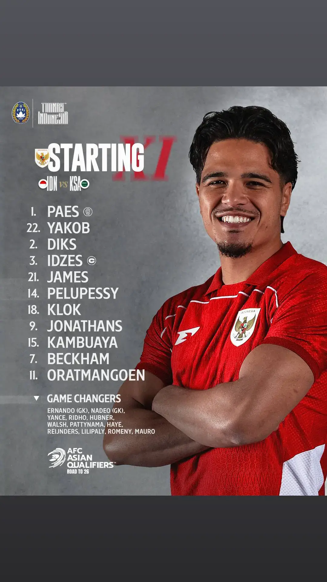 𝐓𝐞𝐚𝐦 𝐍𝐞𝐰𝐬 ✅📋 👋 Oratmangoen is back into starting line-up 🔙 ‣ #TimnasDay ‣ #GarudaMendunia 