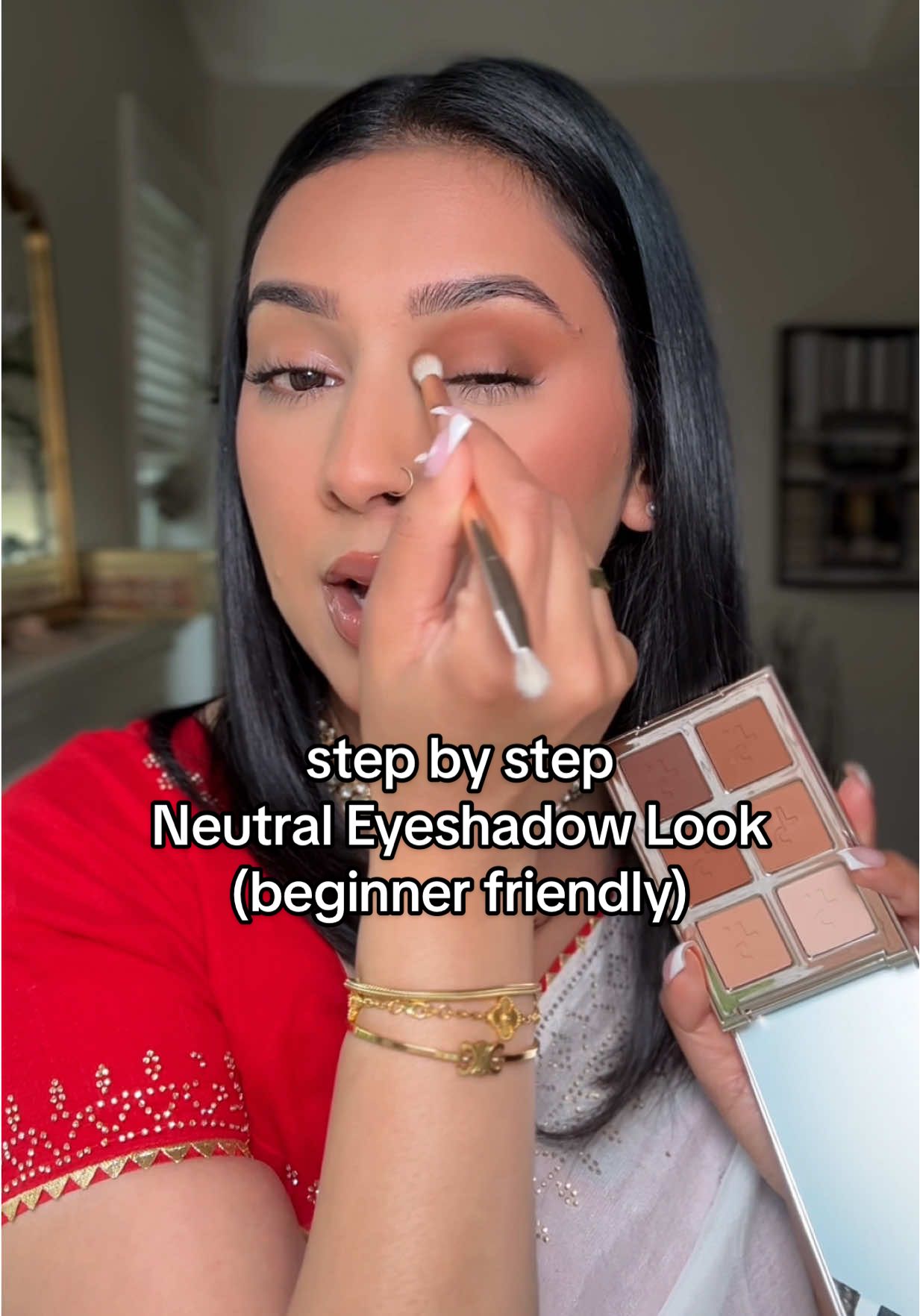 if you master this neutral eyeshadow look, you can slay it with any outfit! Should I bring back the step by step tutorials?  #stepbystep #eyeshadow #makeupforbeginners #viral #makeuptutorial  [step by step eyemakeup, step by step tutorial, easy eyeshadow, neutral eyemakeup, makeup for brown girls]