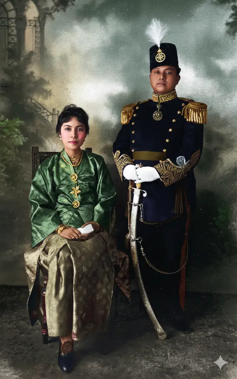 Paduka Tuanku Sultan Bersama Permaisuri Tengku Agung Syarifah Latifah.  Paduka Tuanku adalah Sultan  dan yang di-Pertuan Besar Kesultanan Siak Sri Indrapura.  #sultansiak #istanasiak #sejarahsiak #tengkuagung #fyp 