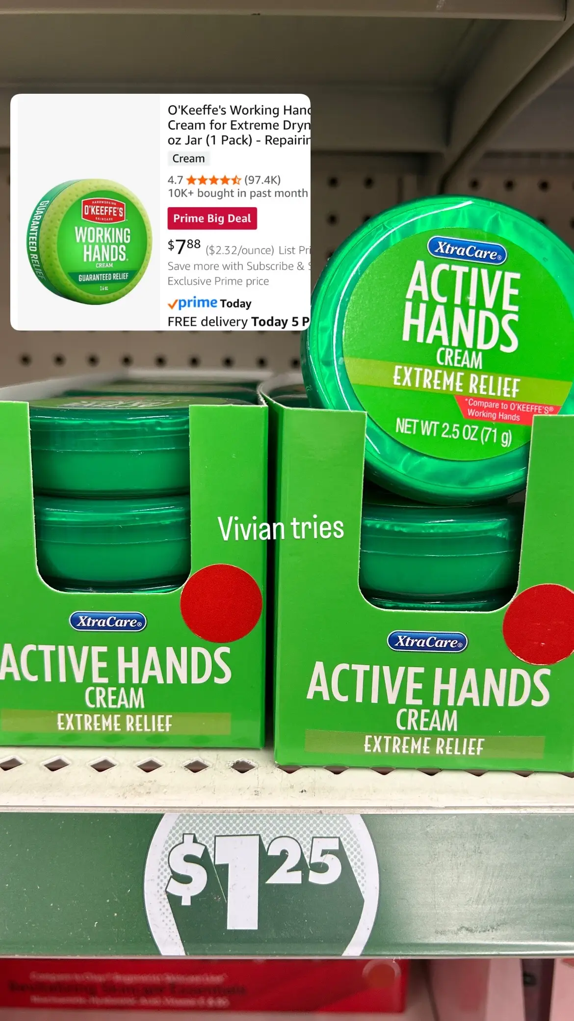 Dollar Trees O’Keeffe’s Working Hand cream  Dupe 1.25 - Vivian Tries  #viviantries #dollartreefinds #dollartreeshopping #dollartreehaul #dollartree 