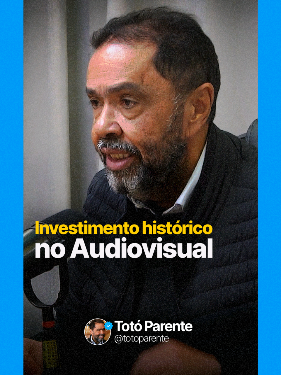 🎬 R$ 143,7 milhões para o audiovisual. O maior investimento da história! 🚀 Anunciamos um aporte histórico da cidade de São Paulo para fortalecer toda a cadeia produtiva do audiovisual: mais de R$ 143 milhões em novos editais, somando recursos da @prefsp, do @govbr via PNAB, do Fundo Setorial do Audiovisual e da @spcine_. Esse é o maior pacote de fomento já lançado para o audiovisual paulistano e integra o programa São Paulo +Cultura, com impacto direto na economia criativa e na geração de milhares de empregos. 💰 Entre os valores anunciados: •⁠ ⁠R$ 60 milhões do Fundo Setorial do Audiovisual (FSA) •⁠ ⁠R$ 20 milhões de contrapartida da Prefeitura •⁠ ⁠R$ 26,8 milhões da PNAB 1 •⁠ ⁠R$ 14,4 milhões da PNAB 2 •⁠ ⁠R$ 22,5 milhões do programa de atração de filmagens da @spcine_ (Cash Rebate) É o governo do @prefeitoricardonunes e o time da @smculturasp, junto com a @spcine_, consolidando São Paulo como um dos maiores polos audiovisuais do mundo. #AudiovisualSP #SPTemCultura #CidadeDeTodasAsArtes #TotóParente #RicardoNunes 