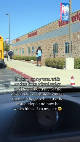 I was reminded of how far he’s come when another mom mentioned she couldn’t wait for her child to be able to walk to the car at pick up 😭💙💙💙 #fyp #autism #autismmom #relatable #autismawareness 