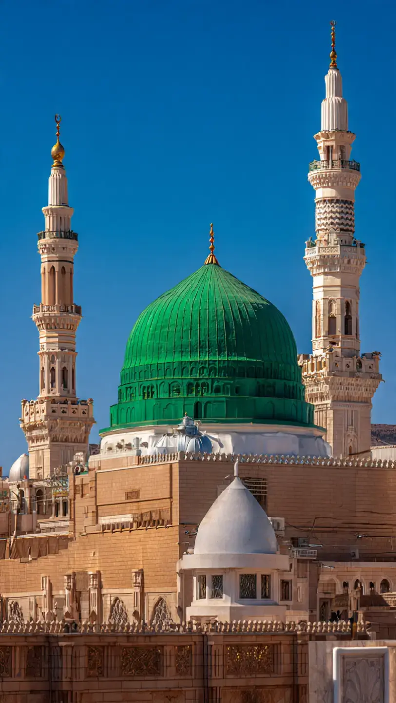 madinah munawra Madinah, the City of the Prophet, shines bright A beacon of faith, where Islam's history takes flight The Masjid an-Nabawi, a mosque of grandeur and might Where the Prophet Muhammad's tomb is a sacred sight The city's streets are lined with date palms, green and tall A tranquil oasis, where faith and peace enthrall Madinah's rich history and heritage are palpable and realMadinah's rich history and heritage are palpable and real A place where Muslims from all over the world come to feel The city's warm hospitality and welcoming smile Make it a place of pilgrimage, worth traveling a long while #plztiktokteamdontunderviewmyvideos #foryoupage 