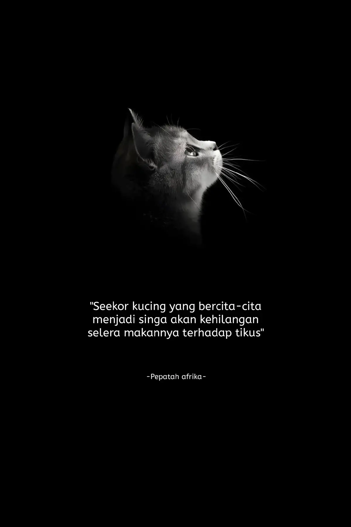 Ketika tujuan hidupmu berubah, begitu pula hal-hal yang dulu menarik perhatianmu. Seekor kucing yang bercita-cita menjadi singa tak lagi peduli pada tikus, karena ia melihat dunia dari sudut pandang yang lebih besar. Begitu pula dengan kita, saat visi kita tumbuh, hal-hal kecil yang dulu mengikat kita perlahan kehilangan makannya. Jadi, apa 