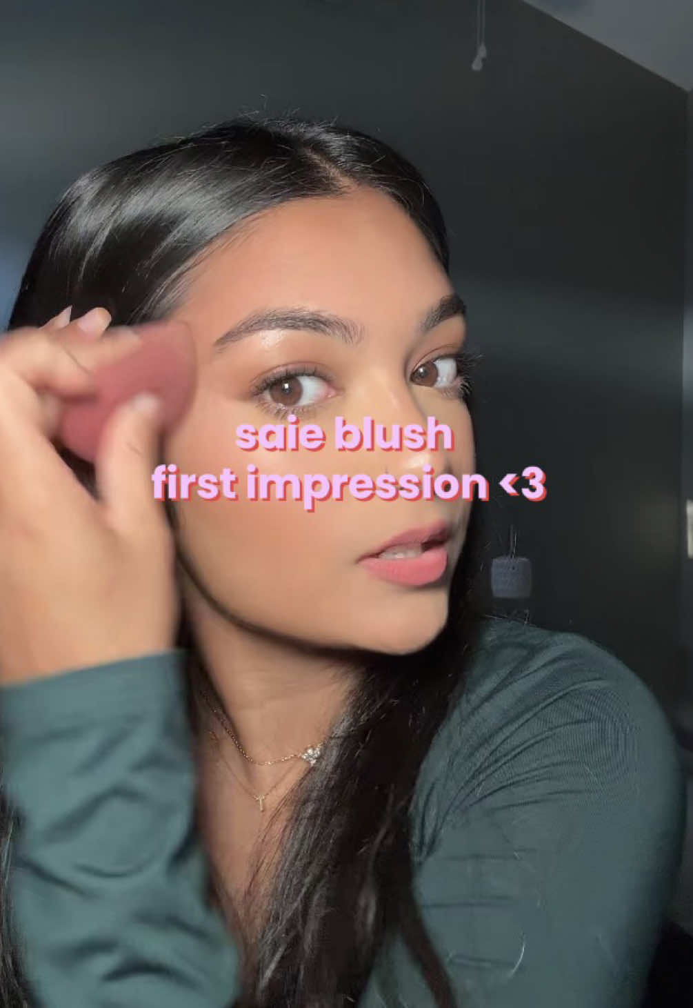 she’s dewy, she’s fresh, she’s @Saie 🩷        #saiebeauty #saieblush #cleanbeauty #makeuptok #glowyskin 