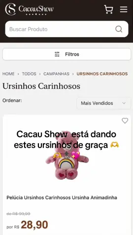 Promooooooo Cacau Show esses ursinhos fofíssimos de graça.               #ursinhoscarinhosos #fyppppppppppppppppppppppp #viraltiktok #diadascrianças #cacaushow 