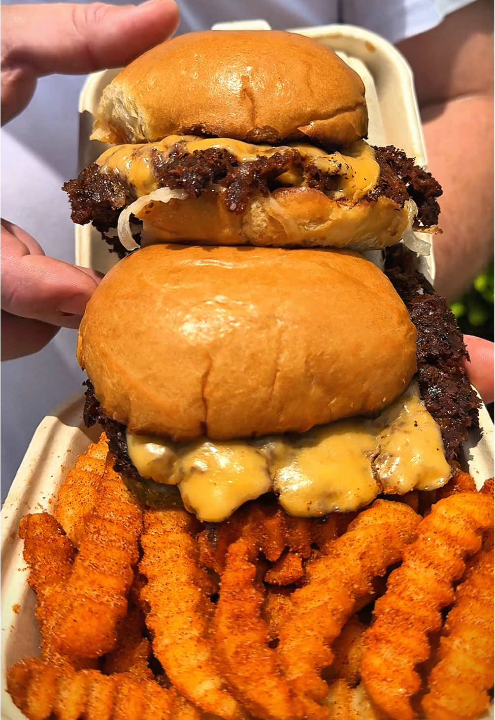 Your next go-to burger spot is right here 🍔  Smashburgers, Kwame B’s Secret Rub Fries, and good vibes only.    📍400 South Orlando Ave, Maitland, FL 32751 🕚 Wed–Sun | 11AM–9PM   📍7484 University Blvd, Winter Park, FL 32792 🕚 Wed–Sun | 11:30AM–10PM   #foodvideos #burgerlover #orlandofood #fries #cheesy 