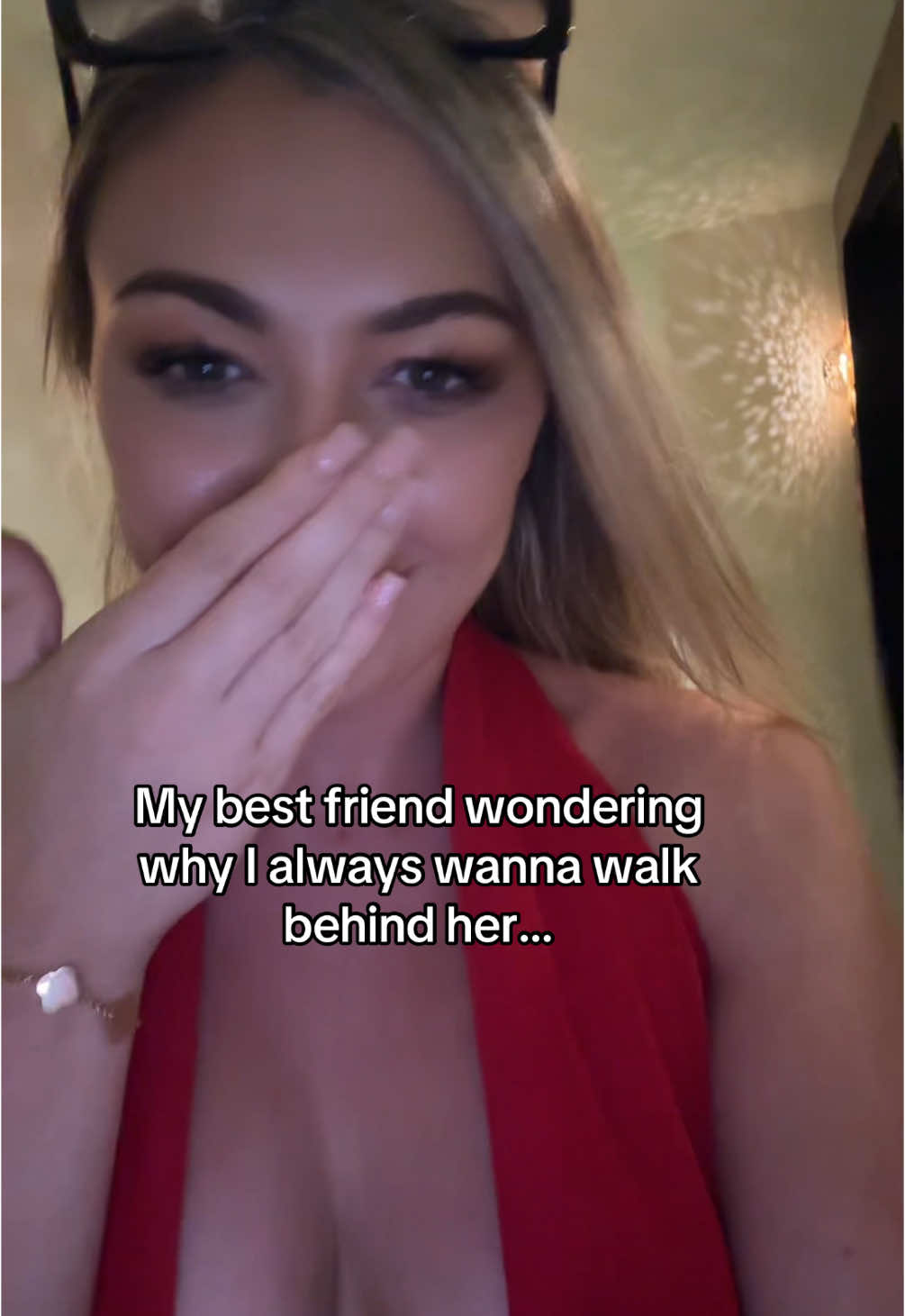 Laura would like everyone to know the mark on her dress is from a wet bench 🤣