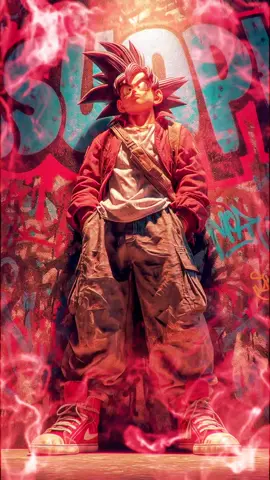 Street Saiyan: Goku in the Urban Jungle #dragonball #goku #sayan #livewallpaper #urban 