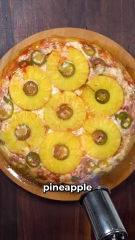 Pineapple Upside Down Pizza!Smash or Pass? RECIPE 16 oz pizza dough 2 cups grated mozzarella 6-8 slices of pineapple 6 strips of bacon 1-2 sliced jalapenos 2 cups pizza sauce Lay Down the pineapple on a oven safe frying pan Sprinkle on the jalapenos and bacon Add the cheese and pizza sauce Cover it in the pizza dough and bake at 450 degrees F for 20-25 minutes