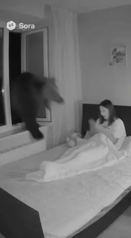 Медведь ворвался в квартиру к девушке  #смешноевидео #искуственныйинтелект #sora2 #приколы #иивидео @AI_Bombastik 