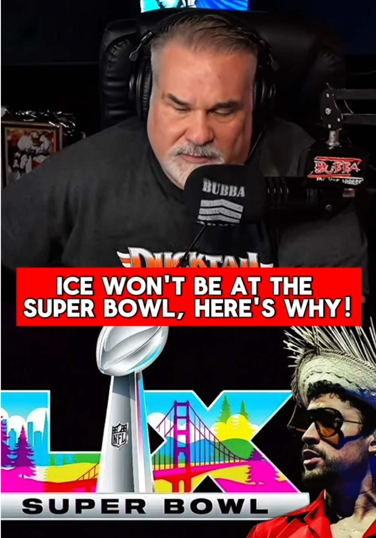 ICE isn’t coming to the Super Bowl — and Bubba explains why 💰🏟️ This isn’t for regular fans anymore… it’s a corporate event. The nosebleeds cost $3,000. Who do they think they’re catching?! 😂 #SuperBowl #footballtiktok #BadBunny #NFL #SportsTalk