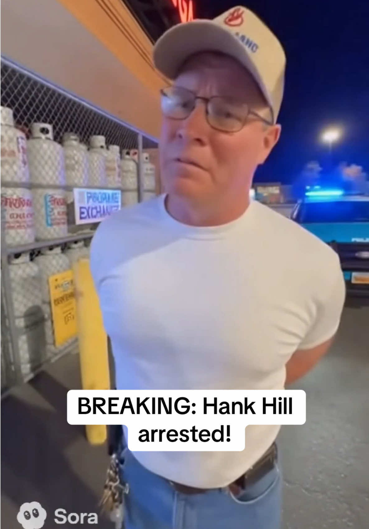 there’s no way he actually did it 😭 #ai #kingofthehill #hankhill #police #sora 