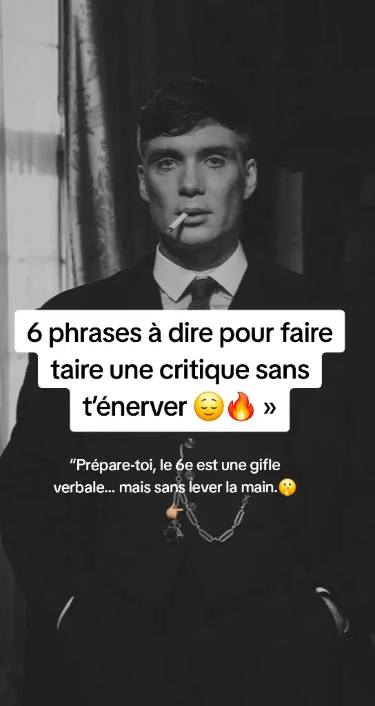 Rester calme face à la critique, c’est une vraie force. Ces phrases ne sont pas faites pour blesser, mais pour poser des limites avec classe. Parce que répondre avec maîtrise, c’est le vrai charisme. 💬🔥 Souviens-toi : celui qui garde son calme détient toujours le contrôle. 😌 #Charisme #ConfianceEnSoi #DéveloppementPersonnel #ForceMentale  #creatorsearchinsights 