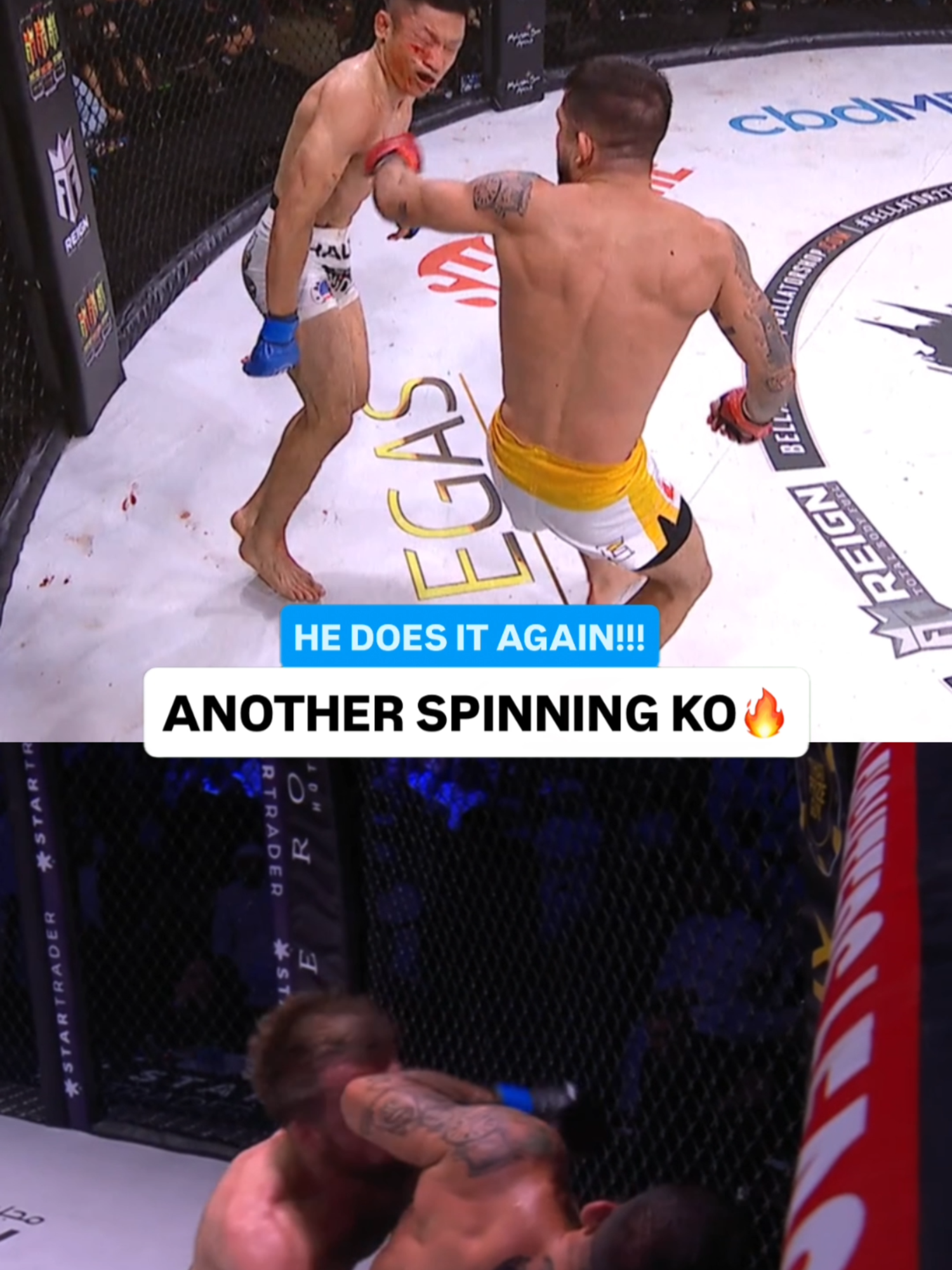 Which Sergio Pettis spinning KO was more impressive? Let us know! #mma #PFL #bellator #MMA #highlight #knockout #ko